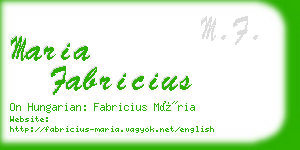 maria fabricius business card